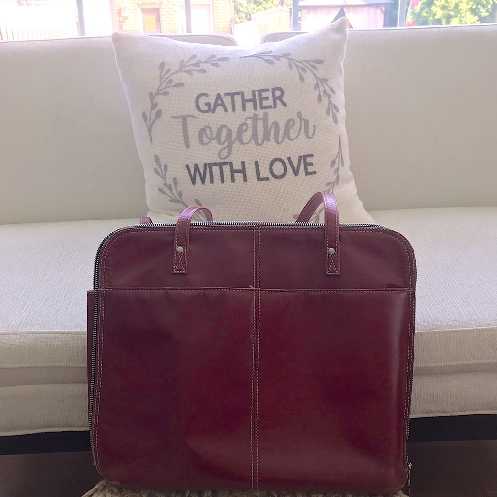 Laptop Bag - Rich Burgandy Leather